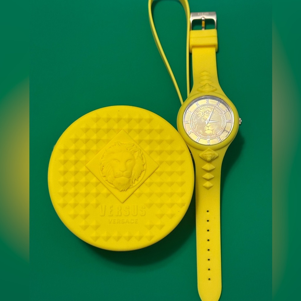 Versus Versace  Fire Island Studs Strap Watch Yellow Womens